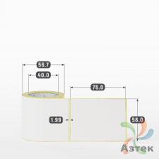 Этикетка самоклеящаяся 58х75 (рядов 1 по 100 шт) Termo TOP deep freeze в рулоне, втулка 40 мм (к) IQ code