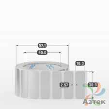 Этикетка самоклеящаяся 30х10 (рядов 1 по 1 000 шт) PET Matt Silver в рулоне, втулка 40 мм (к) IQ code