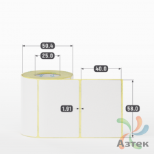 Термоэтикетка 58х40 (рядов 1 по 240 шт) Termo ECO, втулка 25 мм (к) IQ code (подходит для Вайлдберриз)