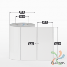 Этикетка самоклеящаяся 102х47 (рядов 1 по 500 шт) Полипропилен белый в рулоне, втулка 40 мм (к) IQ code 	