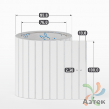 Этикетка самоклеящаяся 100х10 (рядов 1 по 1 600 шт) Transfer Vellum в рулоне, втулка 76 мм (к) IQ code 