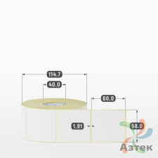 Термоэтикетка ТОП 58х60 (рядов 1 по 1 000 шт)  в рулоне, втулка 40 мм (к) IQ code