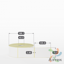 Термоэтикетка ЭКО 75х120 (рядов 1 по 1 500 шт)  в рулоне, втулка 40 мм (к) IQ code