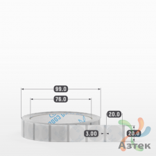 Этикетка самоклеящаяся с печатью + Черная метка/ КРУГ 20 мм (рядов 1 по 1 000 шт) Прозрачный полипропилен в рулоне, втулка 76 мм (к) IQ code