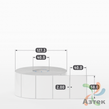 Этикетка самоклеящаяся 58х40 (рядов 1 по 2 000 шт) Полипропилен белый в рулоне, втулка 40 мм (к) IQ code 	