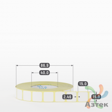 Термоэтикетка ЭКО 15х15 (рядов 1 по 2 000 шт)  в рулоне, втулка 40 мм (к) IQ code