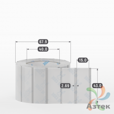 Этикетка самоклеящаяся с печатью 43х15 (рядов 1 по 1 000 шт) Прозрачный полипропилен в рулоне, втулка 40 мм (к) IQ code + Черная метка