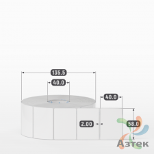 Этикетка самоклеящаяся 58х40 (рядов 1 по 2 300 шт) Полипропилен белый в рулоне, втулка 40 мм (к) IQ code 	