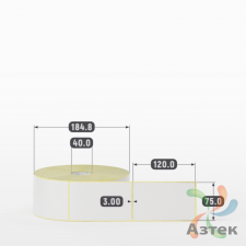 Термотрансферная этикетка 75х120 (рядов 1 по 1 500 шт) Полуглянец в рулоне, втулка 40 мм (к) IQ code