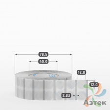 Этикетка самоклеящаяся с печатью + Черная метка/ КРУГ 12 мм (рядов 2 по 2 000 шт) Прозрачный полипропилен в рулоне, втулка 40 мм (к) IQ code