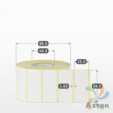 Термоэтикетка ТОП 58х25 (рядов 1 по 1 500 шт)  в рулоне, втулка 40 мм (к) IQ code