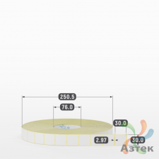 Термотрансферная этикетка 30х30 (рядов 1 по 10 000 шт) Полуглянец в рулоне, втулка 76 мм (к) IQ code
