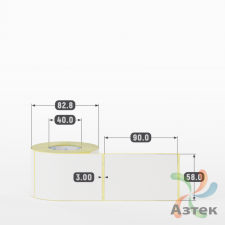 Этикетка самоклеящаяся 58х90 (рядов 1 по 300 шт) Termo TOP deep freeze в рулоне, втулка 40 мм (к) IQ code