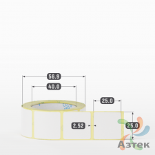 Термоэтикетка ЭКО 25х25 (рядов 1 по 300 шт)  в рулоне, втулка 40 мм (к) IQ code