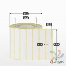 Термоэтикетка ТОП 58х10 (рядов 1 по 1 000 шт)  в рулоне, втулка 40 мм (к) IQ code