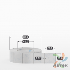 Этикетка самоклеящаяся с печатью 25х25 (рядов 1 по 1 000 шт) Прозрачный полипропилен в рулоне, втулка 40 мм (к) IQ code + Черная метка