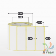 Термоэтикетка ЭКО 60х20 (рядов 1 по 500 шт)  в рулоне, втулка 40 мм (к) IQ code