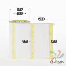 Термоэтикетка ЭКО 70х30 (рядов 1 по 140 шт)  в рулоне, втулка 25 мм (к) IQ code