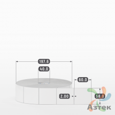 Этикетка самоклеящаяся 58х60 (рядов 1 по 3 500 шт) Полипропилен белый в рулоне, втулка 40 мм (к) IQ code 	