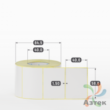 Этикетка самоклеящаяся 58х40 (рядов 1 по 1 000 шт) PVC WHITE (Eggshell fragile) белая в рулоне, втулка 40 мм (к) IQ code