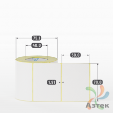 Термоэтикетка ТОП 70х50 (рядов 1 по 400 шт)  в рулоне, втулка 40 мм (к) IQ code