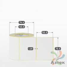 Термоэтикетка ЭКО 70х50 (рядов 1 по 400 шт)  в рулоне, втулка 40 мм (к) IQ code