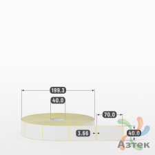 Термотрансферная этикетка 40х70 (рядов 1 по 3 000 шт) Полуглянец в рулоне, втулка 40 мм (к) IQ code