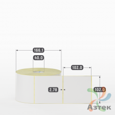 Термотрансферная этикетка 102х102 (рядов 1 по 1 400 шт) Полуглянец в рулоне, втулка 40 мм (к) IQ code