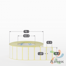 Термоэтикетка ЭКО 30х12 (рядов 1 по 2 000 шт)  в рулоне, втулка 40 мм (к) IQ code
