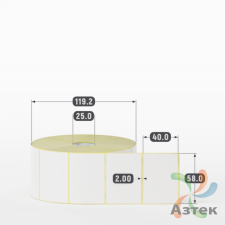 Термоэтикетка 58х40 (рядов 1 по 1800 шт) Termo ECO, втулка 25 мм (к) IQ code (подходит для Вайлдберриз)