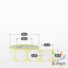 Термоэтикетка ЭКО круглая 30 мм (рядов 1 по 700 шт)  в рулоне, втулка 40 мм (к) IQ code