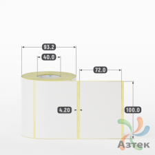 Этикетка самоклеящаяся 100х72 (рядов 1 по 500 шт) Termo TOP deep freeze в рулоне, втулка 40 мм (к) IQ code
