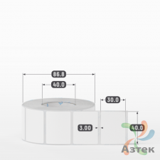 Этикетка самоклеящаяся 40х30 (рядов 1 по 1 000 шт) Transfer Vellum в рулоне, втулка 40 мм (к) IQ code 