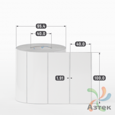 Этикетка самоклеящаяся 100х40 (рядов 1 по 1 000 шт) Полипропилен съемный клей в рулоне, втулка 40 мм (к) IQ code