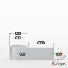 Этикетка самоклеящаяся 50х100 (рядов 1 по 200 шт) PET Matt Silver в рулоне, втулка 40 мм (к) IQ code