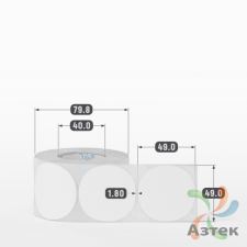Этикетка самоклеящаяся круглая 49 мм (рядов 1 по 500 шт) Transfer Vellum в рулоне, втулка 40 мм (к) IQ code 
