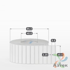 Этикетка самоклеящаяся 45х8 (рядов 1 по 5 000 шт) Полипропилен белый в рулоне, втулка 40 мм (к) IQ code 	