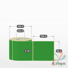 Термоэтикетка 95х100 Termo TOP цветная (рядов 1 по 500 шт), втулка 40 мм (к) цвет - Зеленый Pantone 362 U