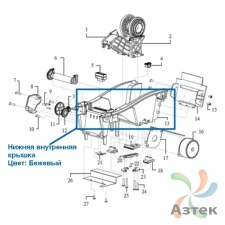 Крышка корпуса (нижняя внутренняя, цвет: бежевый) для TSC TDP-225/TDP-225W