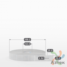 Этикетка самоклеящаяся 25х25 (рядов 1 по 5 000 шт) Прозрачный полипропилен в рулоне, втулка 40 мм (к) IQ code