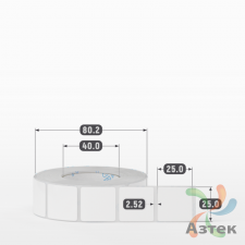 Этикетка самоклеящаяся 25х25 (рядов 1 по 1 000 шт) Полипропилен белый в рулоне, втулка 40 мм (к) IQ code 	