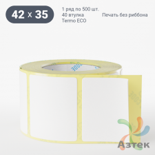 Термоэтикетка ЭКО 42х35 (рядов 1 по 500 шт)  в рулоне, втулка 40 мм (к) IQ code