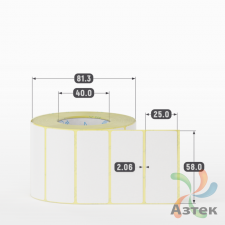 Термоэтикетка ЭКО 58х25 (рядов 1 по 1 000 шт)  в рулоне, втулка 40 мм (к) IQ code