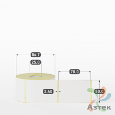 Термоэтикетка ЭКО 50х70 (рядов 1 по 500 шт)  в рулоне, втулка 25 мм (к) IQ code