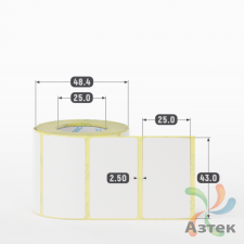 Термоэтикетка ЭКО 43х25 (рядов 1 по 330 шт)  в рулоне, втулка 25 мм (к) IQ code