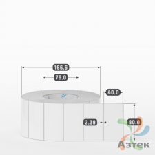 Этикетка самоклеящаяся 80х40 (рядов 1 по 3 000 шт) Полипропилен белый в рулоне, втулка 76 мм (к) IQ code 	