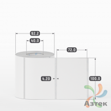 Этикетка самоклеящаяся 100х72 (рядов 1 по 500 шт) Transfer Vellum в рулоне, втулка 40 мм (к) IQ code 