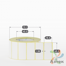 Термоэтикетка ЭКО 40х18 (рядов 1 по 1 000 шт)  в рулоне, втулка 40 мм (к) IQ code