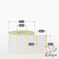 Термотрансферная этикетка 50х25 (рядов 1 по 1 000 шт) Полуглянец в рулоне, втулка 25 мм (к) IQ code