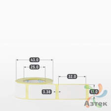 Термоэтикетка ЭКО 17х32 (рядов 1 по 200 шт)  в рулоне, втулка 25 мм (к) IQ code